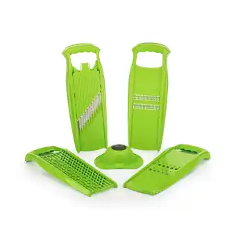 Netto Marken-Discount Borner Grater-Set Julienne Slicer, Crincle, Wave-Waffle Cuter, Cheese Grater green Angebot