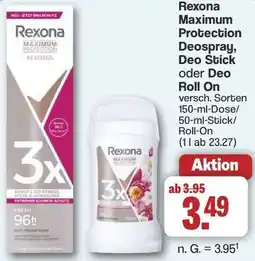Famila Nord West Rexona Maximum Protection Deospray, Deo Stick oder Deo Roll On Angebot