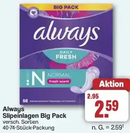 Famila Nord West Always Slipeinlagen Big Pack Angebot