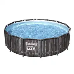 toom Baumarkt Bestway Aufstellpool 'Steel Pro MAX' Komplett-Set, grau rund Ø 427 x 107 cm Angebot