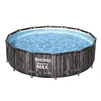 toom Baumarkt Bestway Aufstellpool 'Steel Pro MAX' Komplett-Set, grau rund Ø 427 x 107 cm Angebot
