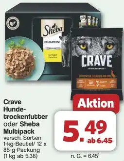 Famila Nord West Crave Hundetrockenfutter oder Sheba Multipack Angebot