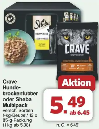 Famila Nord West Crave Hundetrockenfutter oder Sheba Multipack Angebot