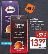 Aldi Süd SEGAFREDO Ganze Bohnen Angebot