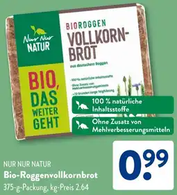 Aldi Süd NUR NUR NATUR Bio-Roggenvollkornbrot Angebot
