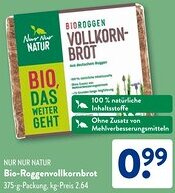 Aldi Süd NUR NUR NATUR Bio-Roggenvollkornbrot Angebot
