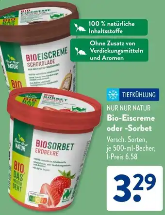 Aldi Süd NUR NUR NATUR Bio-Eiscreme oder Sorbet Angebot