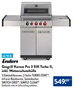 Aldi Süd Enders Gasgrill Kansas Pro 3 SIK Turbo II, inkl. Wetterschutzhülle Angebot