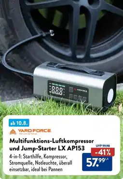 Aldi Süd YARD FORCE Multifunktions-Luftkompressor und Jump-Starter LX AP153 Angebot
