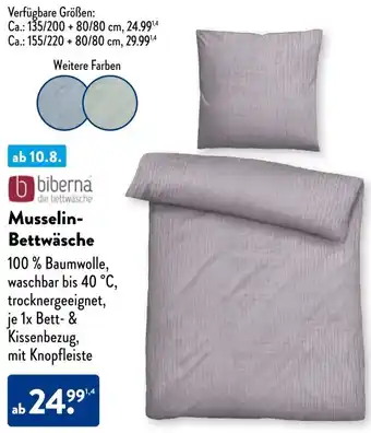 Aldi Süd biberna Musselin Bettwäsche Angebot