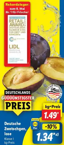 Lidl Deutsche Zwetschgen, lose Angebot