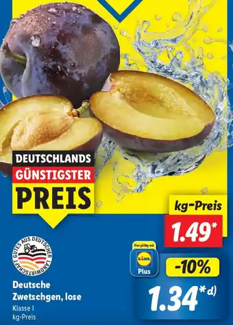 Lidl Deutsche Zwetschgen, lose Angebot
