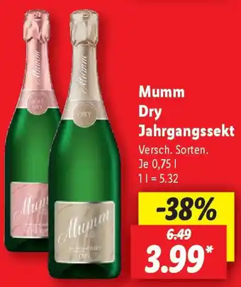 Lidl Mumm Dry Jahrgangssekt Angebot
