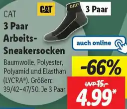 Lidl CAT 3 Paar Arbeits Sneakersocken Angebot