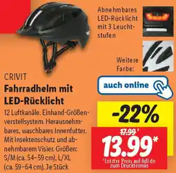 Lidl CRIVIT Fahrradhelm mit LED-Rücklicht Angebot