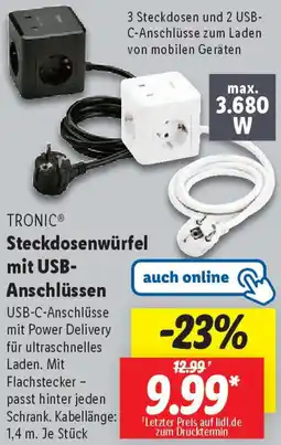Lidl TRONIC Steckdosenwürfel mit USB Anschlüssen Angebot
