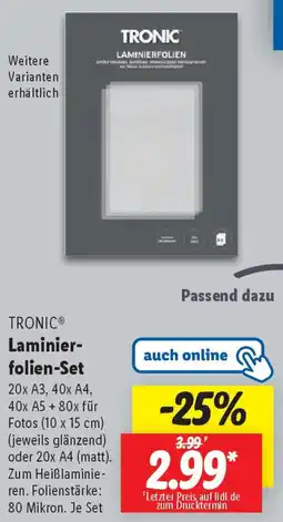 Lidl TRONIC Laminierfolien-Set Angebot