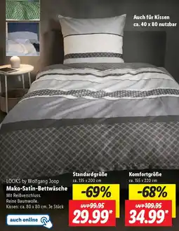 Lidl LOOKS by Wolfgang Joop Mako-Satin-Bettwäsche Angebot