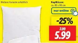 Lidl LIVARNO home Kopfkissen Angebot