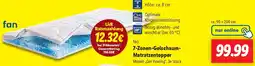 Lidl fan 7-Zonen-Gelschaum Matratzentopper Angebot