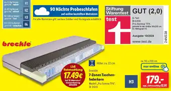 Lidl breckle 7-Zonen Taschenfederkern Angebot