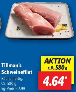 Lidl Tillman's Schweinefilet Angebot
