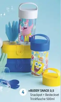 Famila Nord West BUDDY SNACK 0,5 Snackpot + Besteckset Trinkflasche Angebot