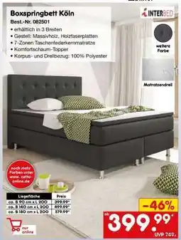Netto Marken-Discount Boxspringbett Köln Angebot