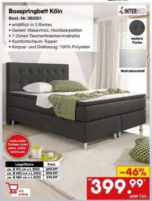 Netto Marken-Discount Boxspringbett Köln Angebot