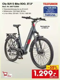 Netto Marken-Discount City SUV E-Bike 500, 27.5 Angebot