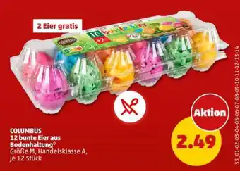 PENNY COLUMBUS 12 bunte Eier aus Bodenhaltung Angebot
