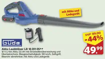 Famila Nord West Güde Akku Laubbläser LB 18-201-05 Angebot