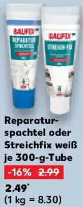 Kaufland BAUFIX Reparaturspachtel oder Streichfix weiß Angebot