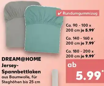 Kaufland DREAM@HOME Jersey Spannbettlaken Angebot