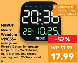 Kaufland MEBUS Quarz Wanduhr 19855 Angebot
