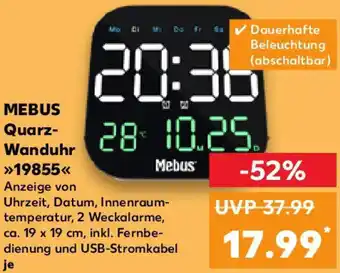 Kaufland MEBUS Quarz Wanduhr 19855 Angebot