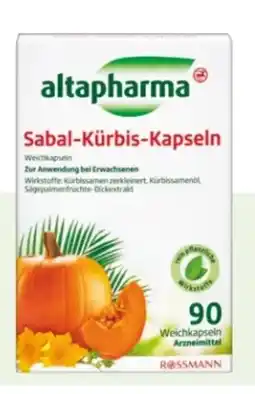 Rossmann Altapharma Sabal-Kürbis-Kapseln Angebot
