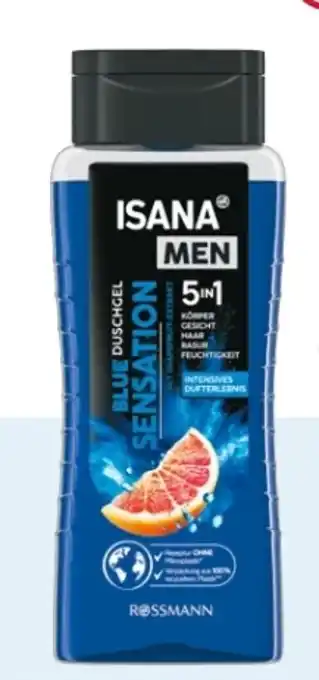 Rossmann Isana men 5in1 Duschgel Blue Sensation Angebot