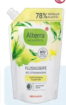 Rossmann Alterra Flüssigseife Bio-Zitronengras Nachfüllbeutel Angebot