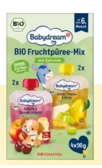 Rossmann Babydream Bio Fruchtpüree-Mix Quetschbeutel Angebot