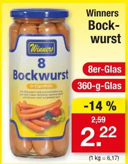 Zimmermann Winners bockwurst Angebot