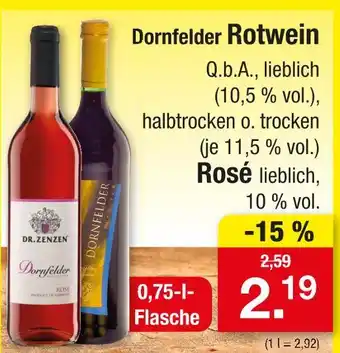 Zimmermann Dr. zenzen dornfelder rosé Angebot