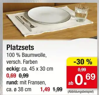 Zimmermann Platzsets eckig Angebot