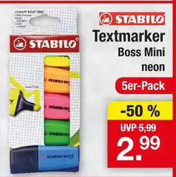 Zimmermann Stabilo textmarker boss mini neon Angebot