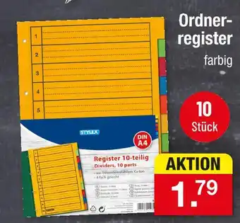 Zimmermann Stylex ordnerregister farbig Angebot
