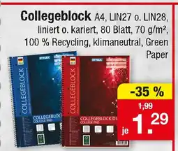 Zimmermann Stylex collegeblock Angebot