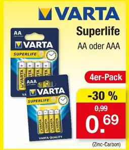Zimmermann Varta superlife aa Angebot
