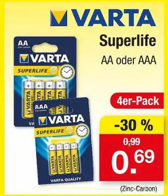 Zimmermann Varta superlife aa Angebot