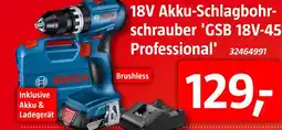 Bauhaus Bosch 18v akku-schlagbohrschrauber 'gsb 18v-45 professional' Angebot