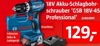Bauhaus Bosch 18v akku-schlagbohrschrauber 'gsb 18v-45 professional' Angebot